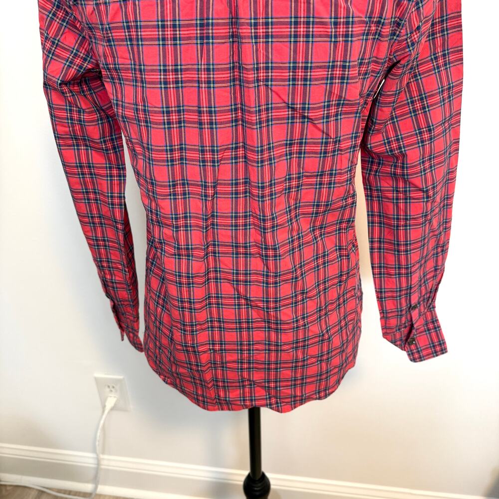 J. Crew Tartan Plaid Cotton Collared Popover Top Blouse In Red Size 0 - Picture 9 of 11